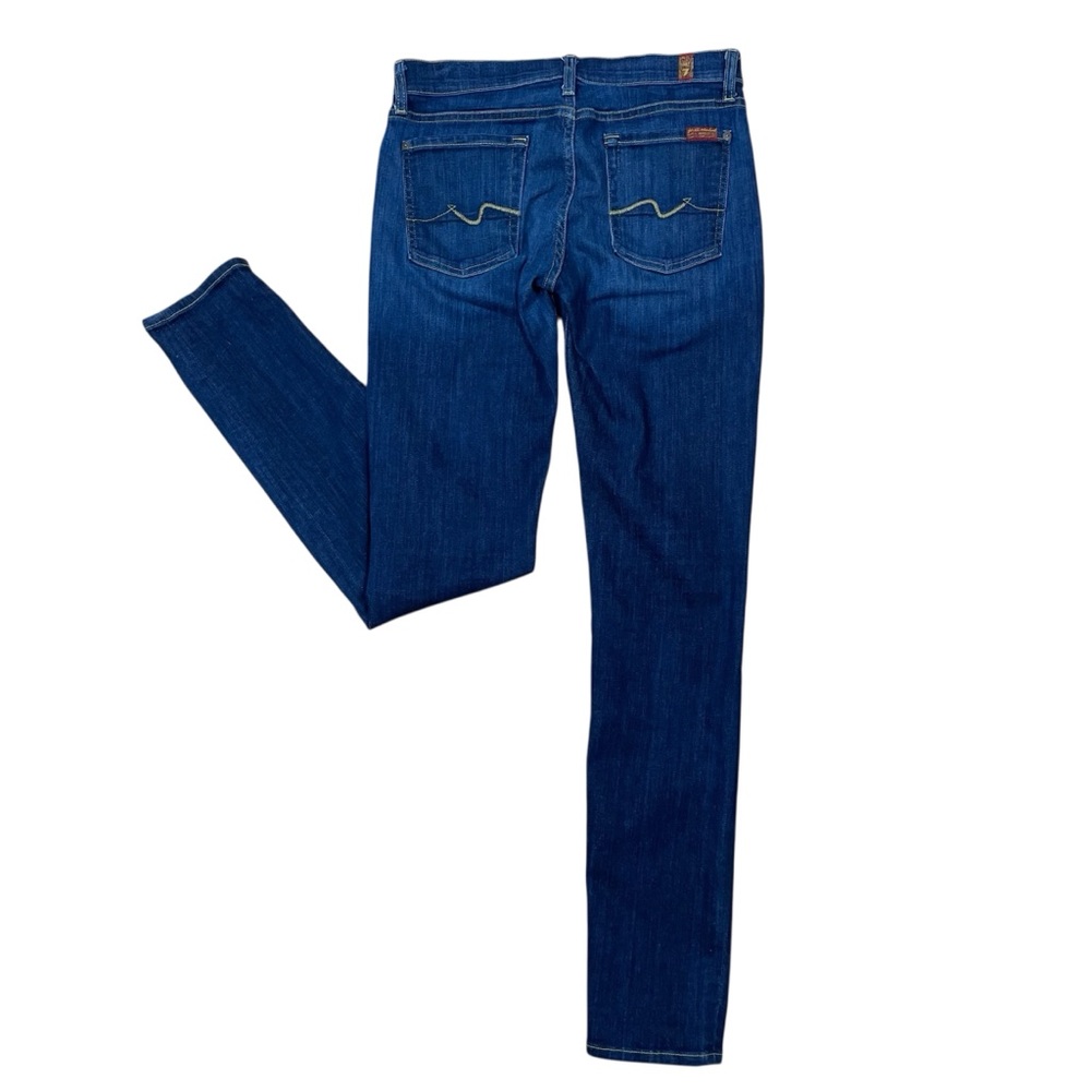 7FAM Jeans 7 Roxanne Blue Denim 29 Casual Norm Skinny Americana Basic Western - Picture 2 of 16
